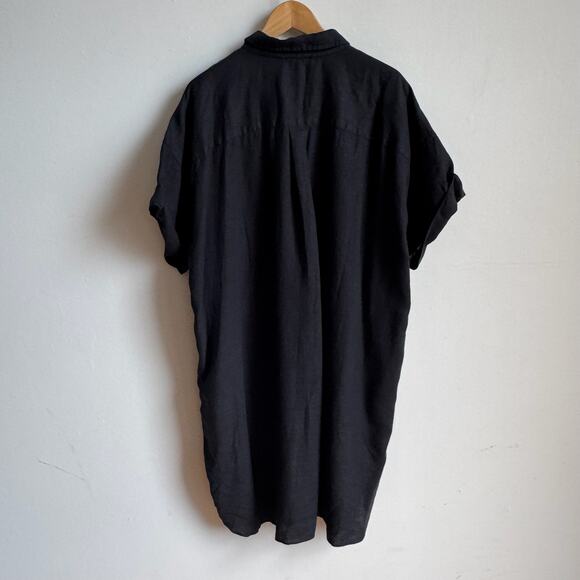 J CREW Capitaine Shirtdress in Black Linen - Unbelted - Picture 2 of 6